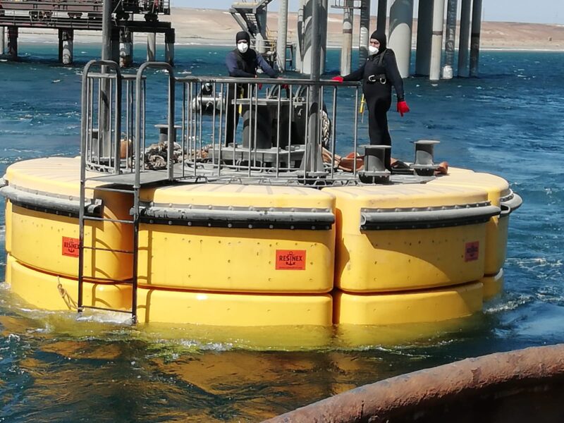 Resinex tilting mooring buoy for the Mina Justa project