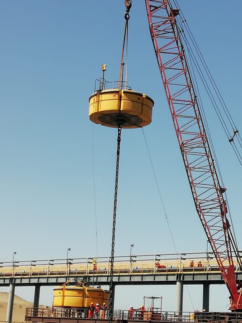 Resinex tilting mooring buoy for the Mina Justa project